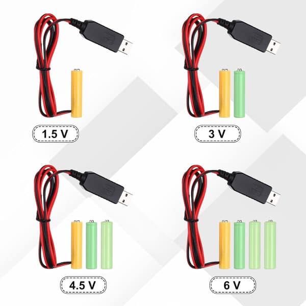 1 stk Universal 5V USB Strømkonverter AAA Batteri Erstatning 1.5V 1M Gold