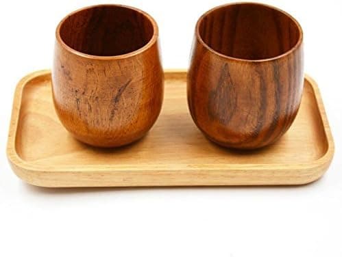 Jujube trekopp, trekopp, tesettkopp, naturlig tremugge for kaffe, øl, te, juice, melk (2 stk).