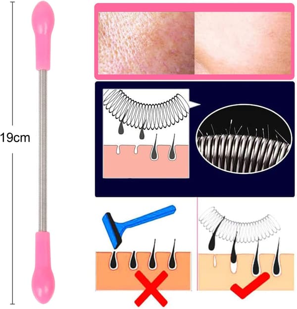 Facial Hair Remover - Spring Epilator Tool for Quick Hair Removal - Effective Threading Alternative