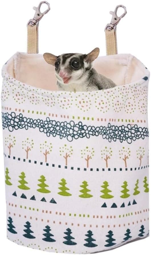 Sockerpåse Bur Hängande, Mjuk och Bomullspåse Husdjur Andningsbar Glider Sovande för Isolerad Polyester Canvas Liten