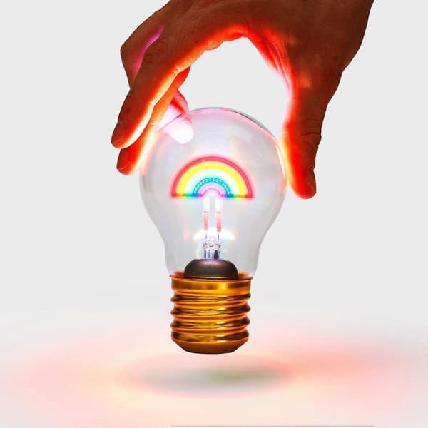 Regnbåge LED retro volfram glödlampa sladdlös bordslampa regnbåge ljus sovrum nattlampa (FMY)