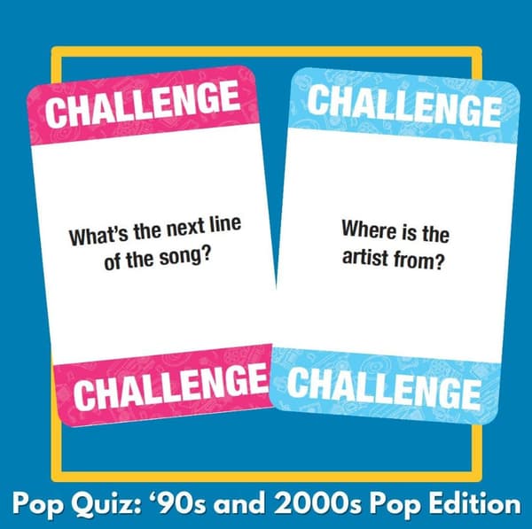 Lyrically Correct '90'er & 2000'er Pop Trivia Spil - Udfyld Teksten Kortspil til Voksenfest/Familieaften