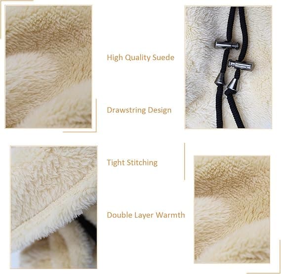 Sherpa-huppu laskettelumaski, fleece-balaclava tuulenpitävä talvimaski