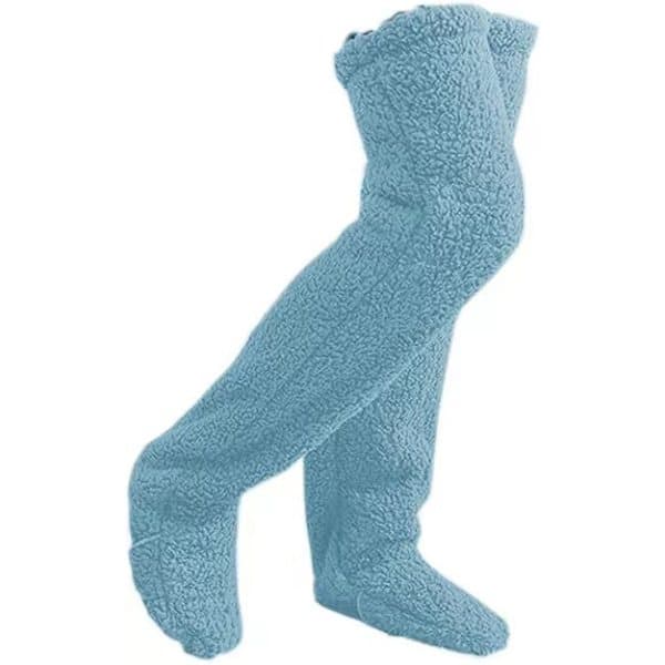 Snuggs Hyggelige Strømper Lårhøje Knæhøje Bløde Pote Høje Strømper Blå blå blått