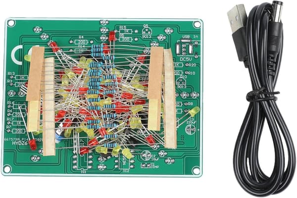 NE555 og CD4017 Basert Øvelseshastighet, Grade PCB, Komponentparametere, Elektronisk Sett med Justerbar LED-flyt Klart Silketrykt Stor