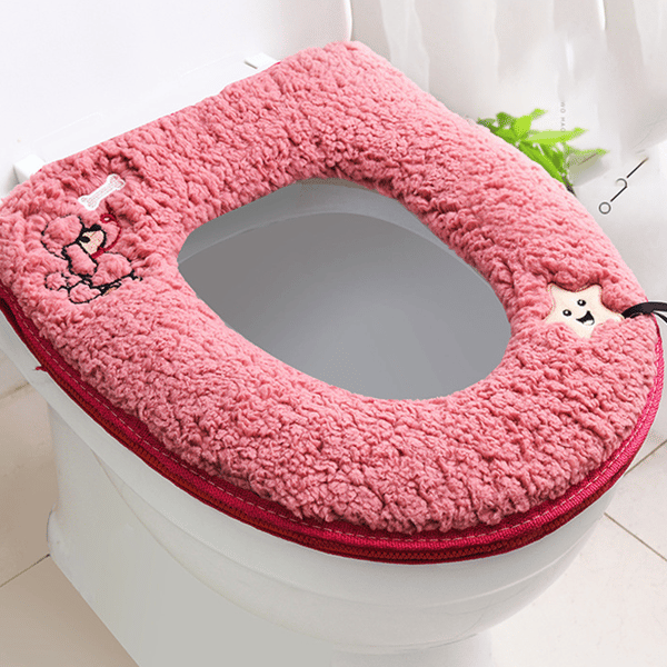 Lämmin muhkea pesty paksu wc-istuin harmaa suojatyyny matto