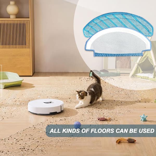 Rengøringsklude Erstatningsklude Vaskbare Rengøringsklude Mopper til T8aivi/Max N8PRO Robotstøvsuger (Blå)
