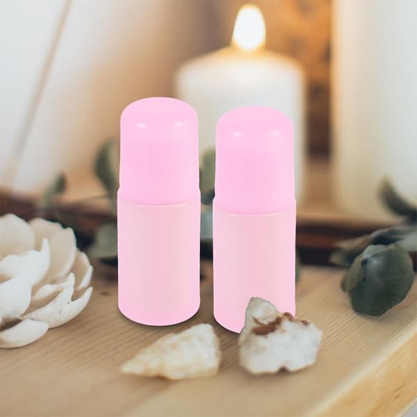 20 stk 50 ml roll-on-flasker tom parfyme med rosa kork for væskelagring og reisebruk
