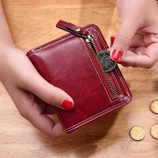 Tool Bag - Women's Wallet Small Rfid Compact Bifold Leather Pocket Wallet Women's Mini Wallet With ID Window