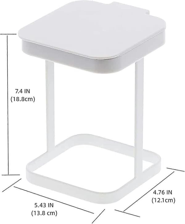 Mini Metal Trash Can with Lid, Small Garbage Bag Holder for Home, Kitchen, Office