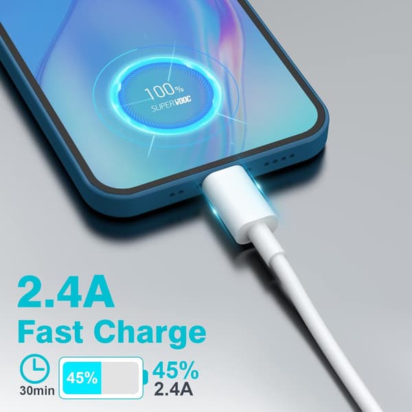 2-pakning 1,5 m USB-C ladekabel, USB til USB-C kabel hurtiglading kompatibel med iPhone 16 15, Samsung Galaxy S24 S23 S22 S21 Note 10 9 8 1,5m 1.5m