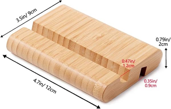 1. Bambu-tablettiteline, puinen matkapuhelinpidike työpöydälle, puinen tablettiteline, työpöydän matkapuhelinpidike, puhelinpidike (suuri koko)