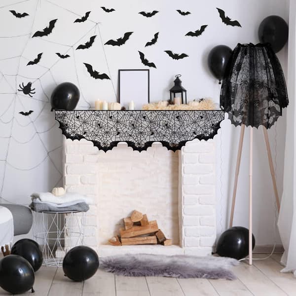 5-pakning Halloween-dekorasjoner duksett - spindelvev spindelvev