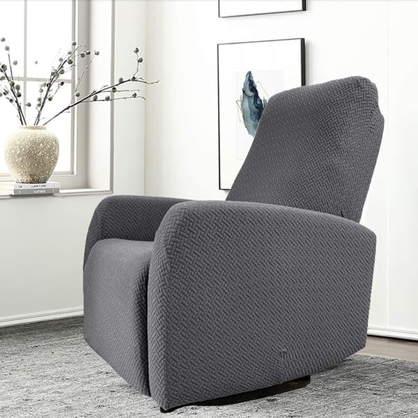 Grått, heldekkende gyngestoltrekk, minimalistisk sofatrekk