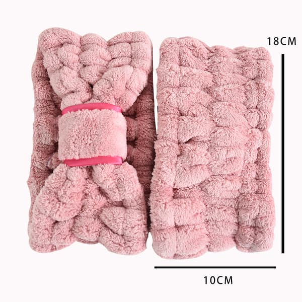 (Rosa Röd/Lila) 2-pack Mikrofiber Hudvård Spa Hårband Ansikte