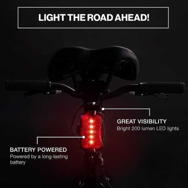 Bike Lights Set - BATTERY POWERED - Super Bright Front and Rear Lights