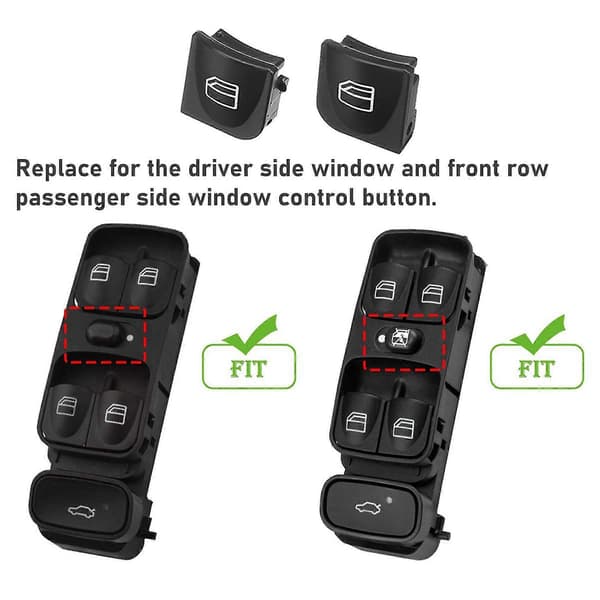 4x Window Switch Button Cover for W203 W208 C CLK-Class Front Left+Right Window Switch Repair Button