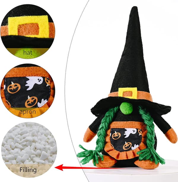 Halloween Svensk Tomte Plysj Dekoration, Sæt med 2 Tomte Halloween Pynt