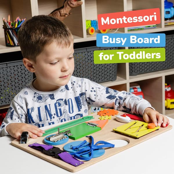 Busy Board Montessori - Aktivitetsbræt til børn - Sensorisk trælegetøj