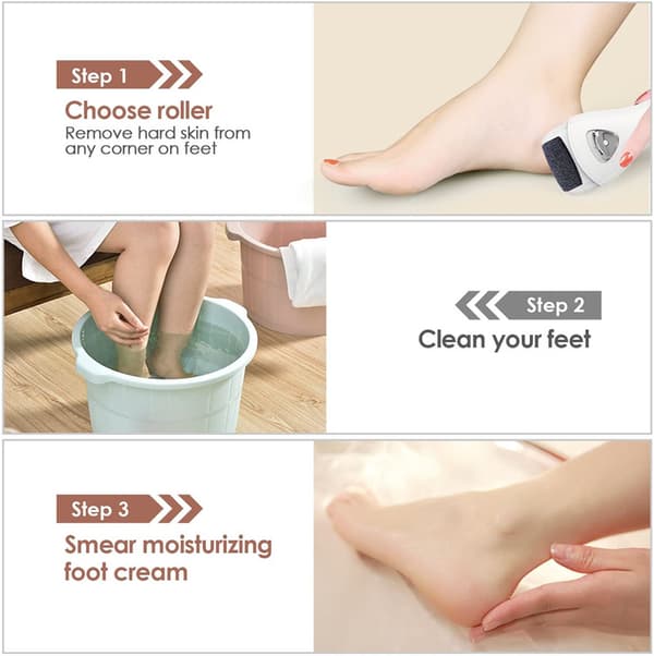 Electric Foot File, Rechargeable Silent Remover 2 Grinding Heads