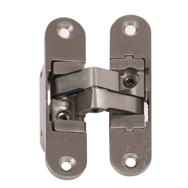 1 Usynlig hengsel - 3D Aluminium. Sateng rustfritt stål farge. - R