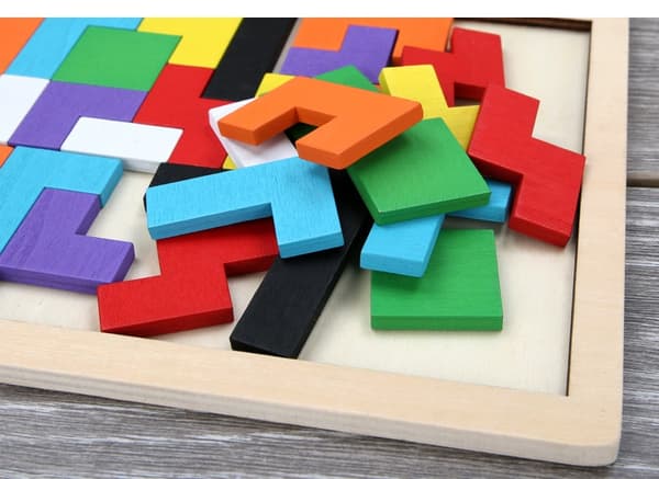 Tetris-træpuslespil, pædagogisk legetøj til børn, kognitiv udvikling, perfekt gave