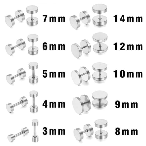 2-pak falsk plug falsk stretch ørering piercing smykker sølv – 7mm