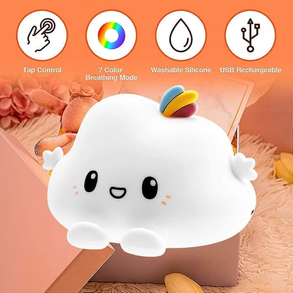 LED Night Light Kids Bedside Lamp Baby Portable USB Charging Night Light For Reading, Sleeping And Relaxing, Touch Lamp With Warm White Light