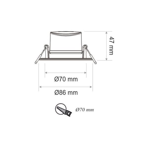 3 upotettavan LED-kohdevalaisimen sarja BBC (RE2020) IP65 - Kylpyhuone - 6