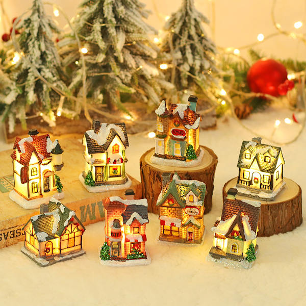 8-pack Christmas Village Light String, Christmas House Light String, Christmas