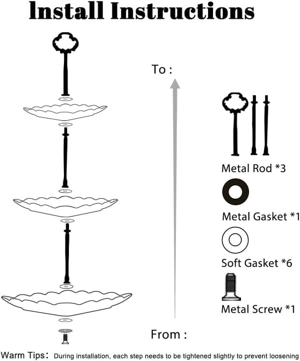 Three-Tier Porcelain Cake Stand, Elegant White Embossed Cake Holder, Cake Rack