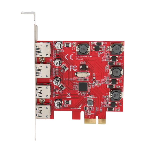 4 Port 5Gbps USB 3.0 PCI Express Expansion Card for Windows 11 10 for Server 2012 for Linux Built-in Self-Powered Technology