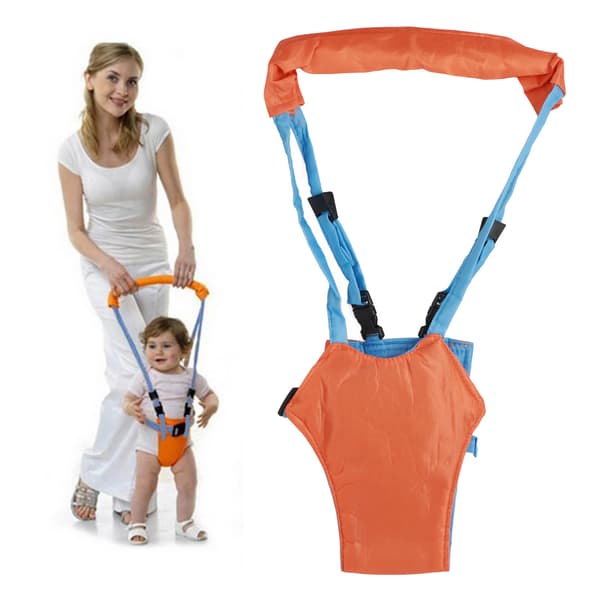 Baby Walking Harness Ergonomic Design Comfortable Handheld Infant Assistant Belt Orange