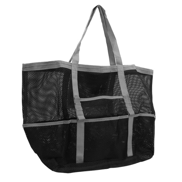 Sammenleggbar nylon skulderveske for strand, multifunksjonell reiseveske for camping, grå