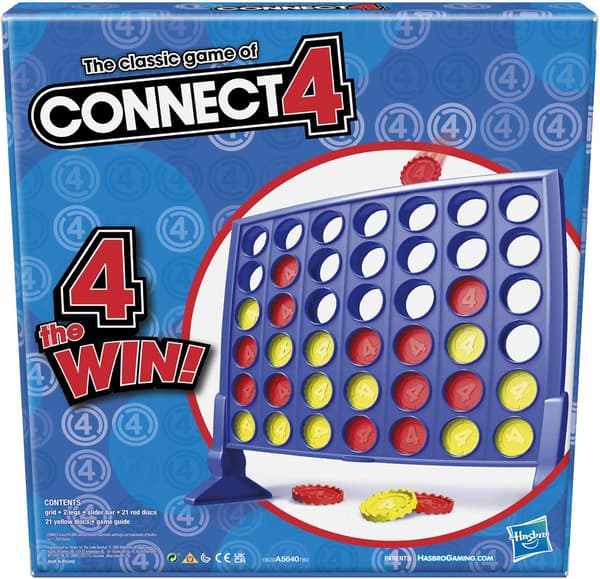 Det klassiska spelet Connect 4 Strategispel för barn; 2 spelare; 4 i rad; Barnpresenter (2-pack)