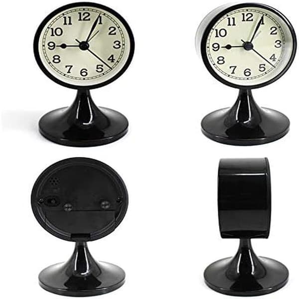 3 \" Rund väckarklocka, analog, tyst, tickfri, för skrivbord, för sovrum