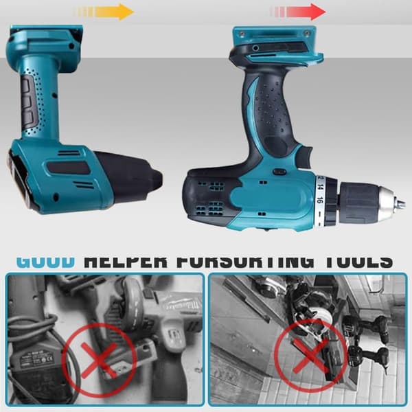 5-pack Wall Mounted Tool Holder for Makita 14.4V 18V Power Tools, ABS and PC Storage Rack for Garage Workshop, Blue