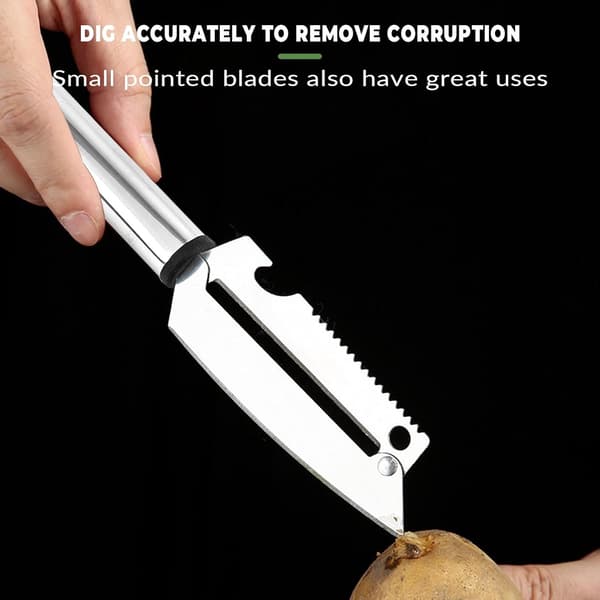 3-in-1 Peeler Multifunctional Stainless Steel, Used as Fruit Peeler, Vegetable Knife, Beer Bottle Opener, Fish Scale Scraper Peeler