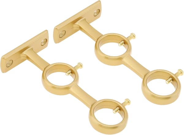 Doble gardinstangbraketter, 2 stk veggfester for 15-25 mm diameter