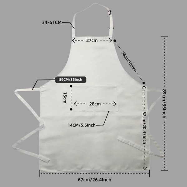 Basic Kitchen Aprons for Women with Pockets for Cooking, Grilling, Chef Apron for Adults, White