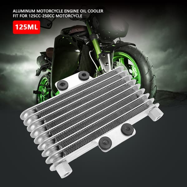 125 ml aluminium motoroliekøler til 125CC til 250CC motorcykel ATV sølv
