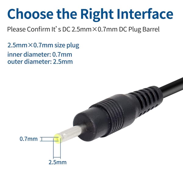 2-pak 5V DC-strømkabel, USB 2.0 han til DC 2.5 mm x 0.7 mm han strømledning til router, lamper