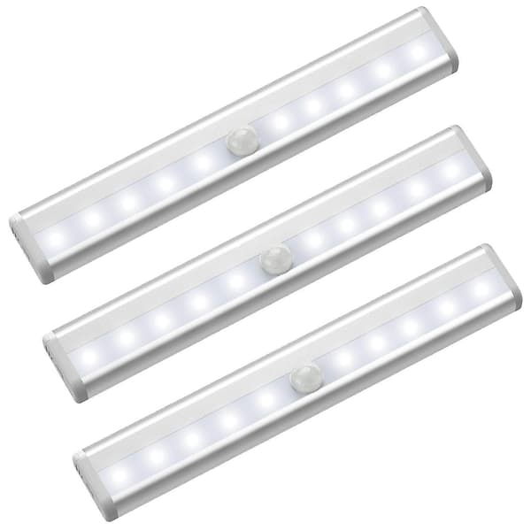 3 stk 10 LED Infrarød Induksjonslampe Bevegelsessensor Nattlys Garderobelys