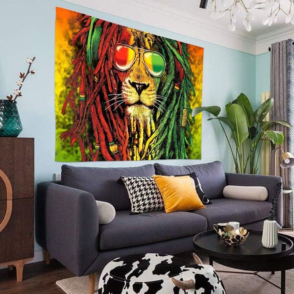 Rasta-seinävaate Rastafari Leijonanpää Bob Seinävaate