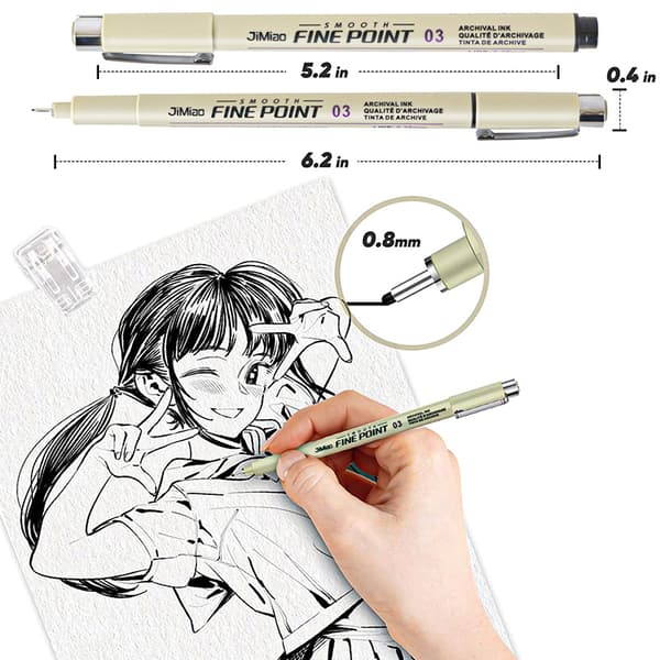 Precision Fineliner-penne - 12-pak til tegning og skitsering 123