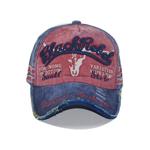 High-Quality Washed Cotton Cap with Embroidered Bull Head, Shading Cap, Baseball Cap