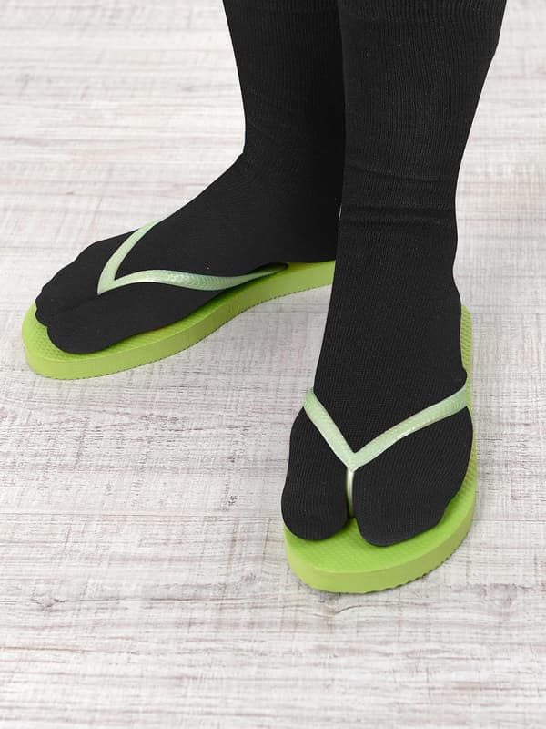9 par flip-flop-sokker Tabi Split Toe for menn og kvinner (svart)