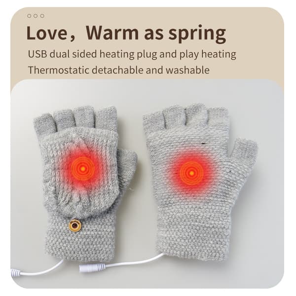 USB Heated Gloves, Electrically Heated Gloves Adjustable Temperature,