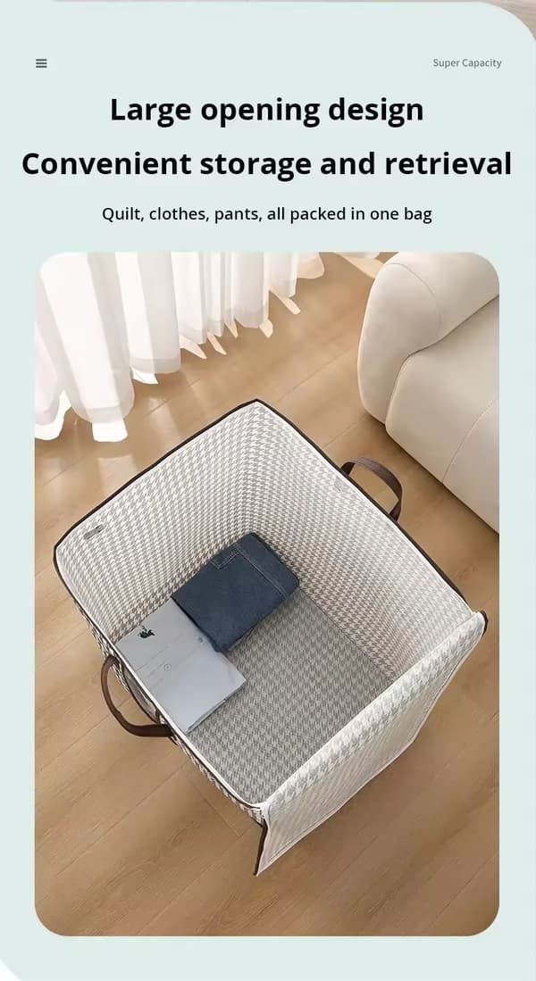 180L vindusfri stil, futon oppbevaringspose, ikke-vevd stoff, trans