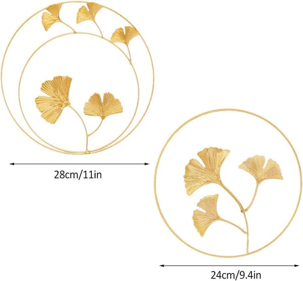 Jernvægskunst (Guld), 2 stykker jernvægsdekoration Ahornblad